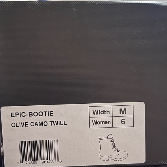 KENDALL + KYLIE EPIC BOOTIE OLIVE CAMO COMBAT TWILL BOOTS Size 6 - Picture 7 of 7